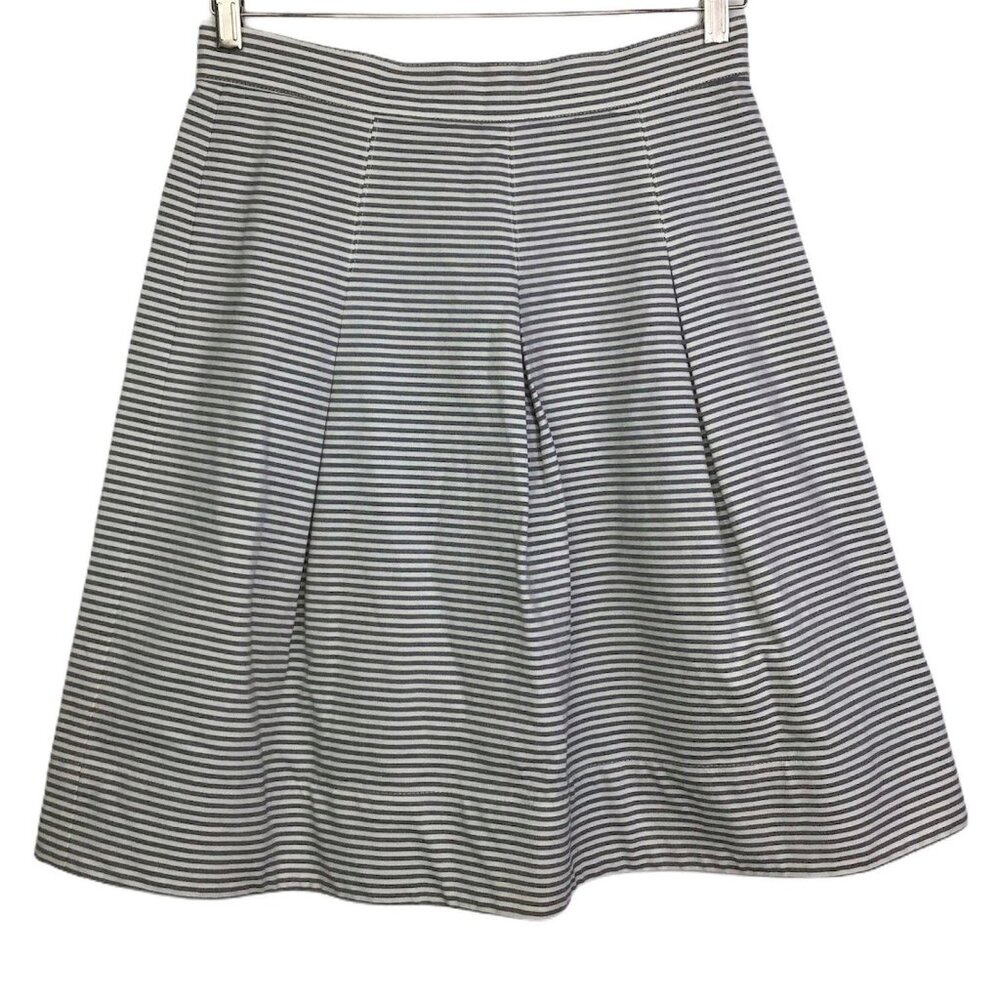 Corey Lynn Calter Skirt Pleated ALine Gray Stripe Anthropologie Modern Preppy 8